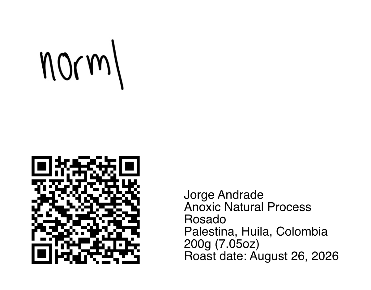 Jorge Andrade - Anoxic Natural Rosado - 200g (7.05oz) - Roasted 08/26/2026