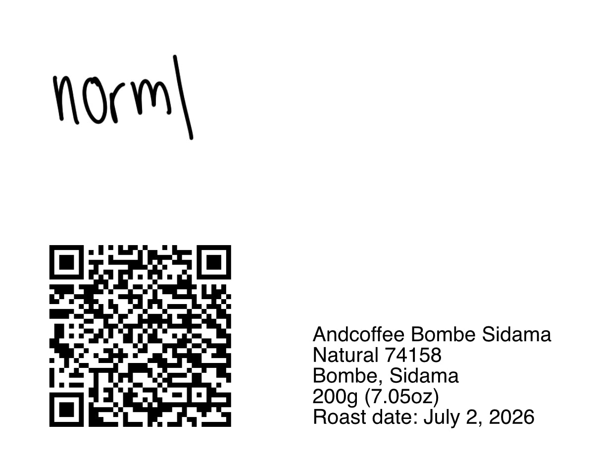 Andcoffee Bombe, Sidama - Natural 74158 - 200g (7.05oz) - Roasted 07/02/2026