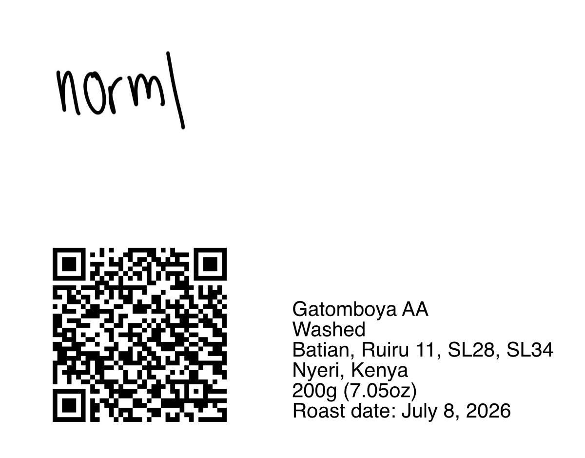 Gatomboya AA - Batian, SL28, SL34, Ruiru 11 - 200g (7.05oz) - Roasted 07/08/2026