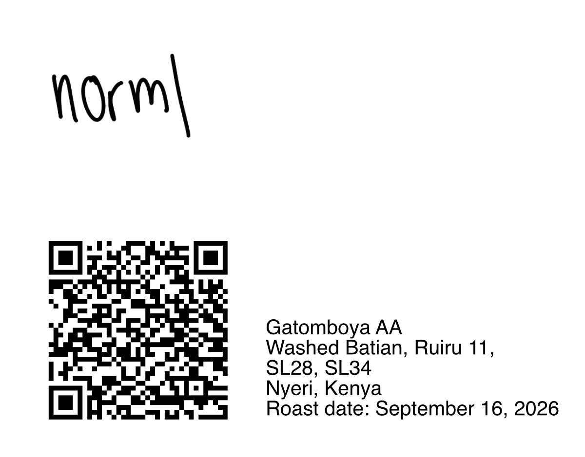 Gatomboya AA — roast date September 16, 2026
