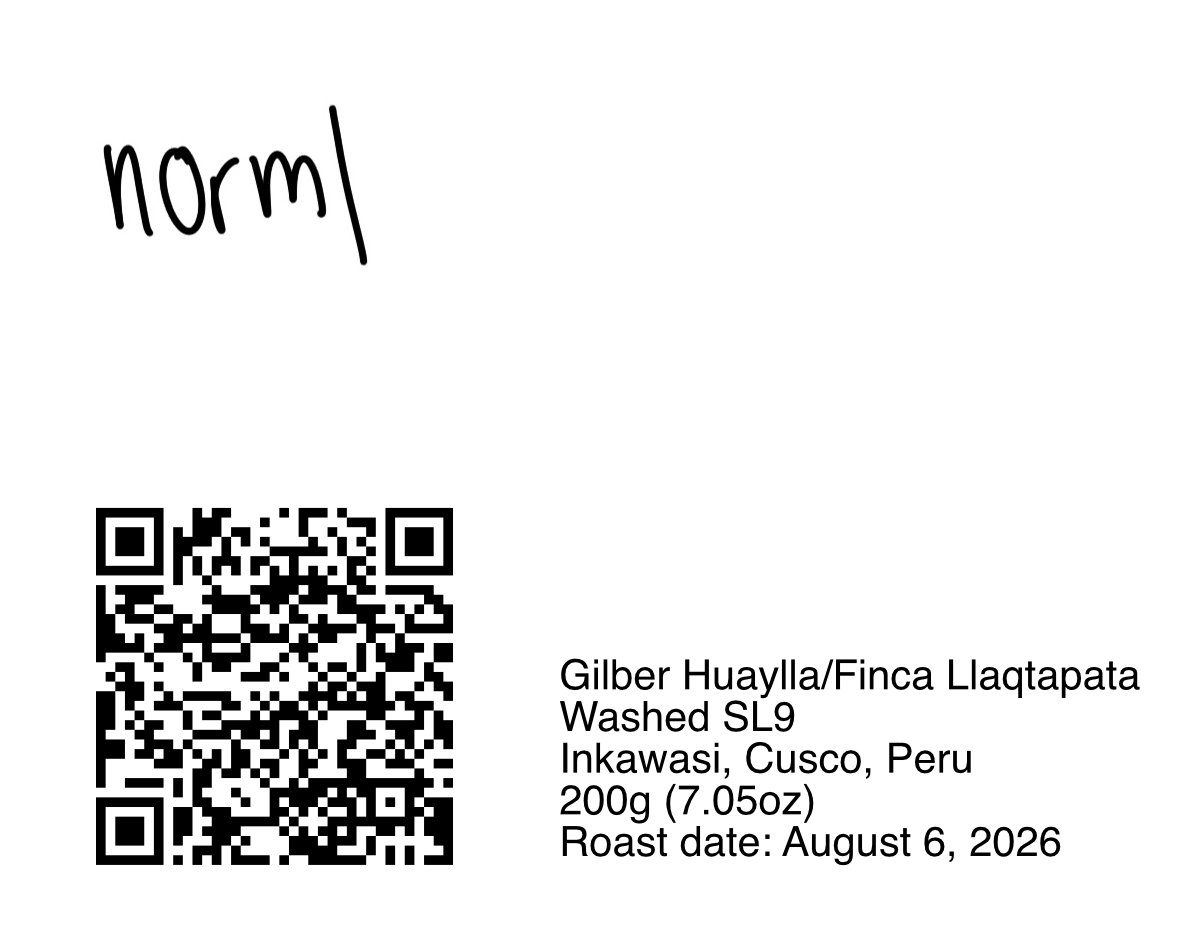 Gilber Huaylla SL9 - 200g (7.05oz) - Roasted 08/06/2026