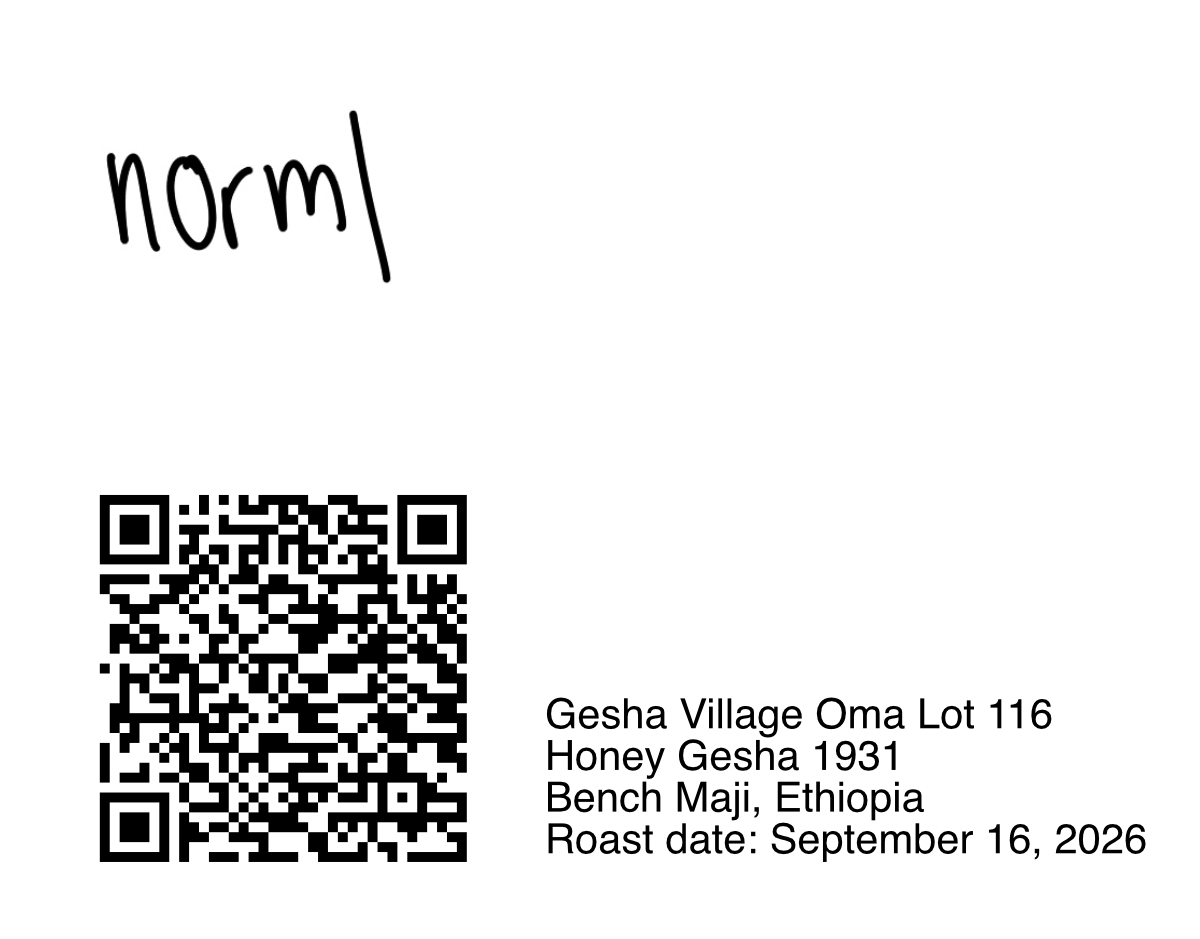 Gesha Village Oma Lot 116 — roast date September 16, 2026