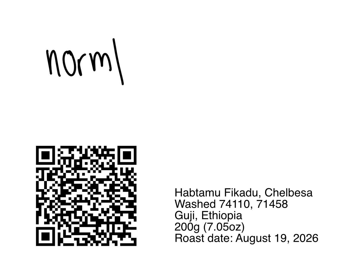 Habtamu Fikadu, Chelbesa - Washed - 74110, 71458 - 200g (7.05oz) - Roasted 08/19/2026