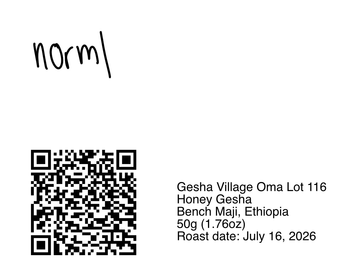 Gesha Village Oma Lot 116 - Honey Gesha - 50g (1.76oz) - Roasted 07/16/2026