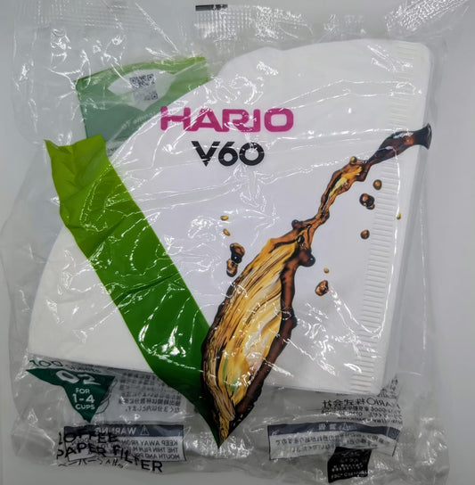 Hario V60 Tabbed Bleached Filter Paper – 02 size – Pack of 100