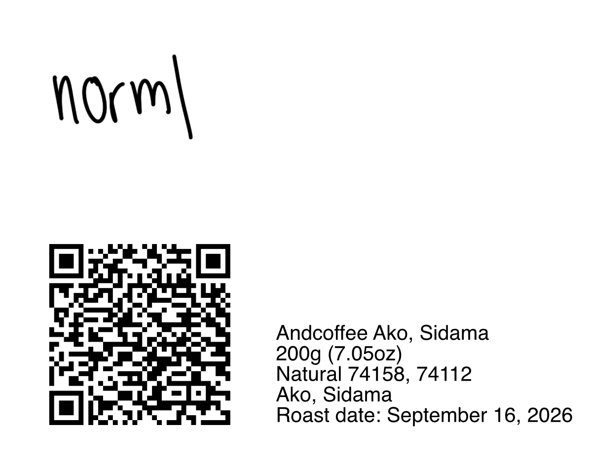 Andcoffee Ako, Sidama — roast date September 16, 2026