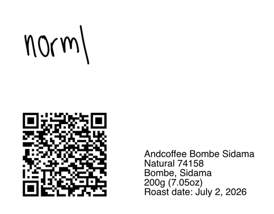 Andcoffee Bombe, Sidama - Natural 74158 - 200g (7.05oz) - Roasted 07/02/2026