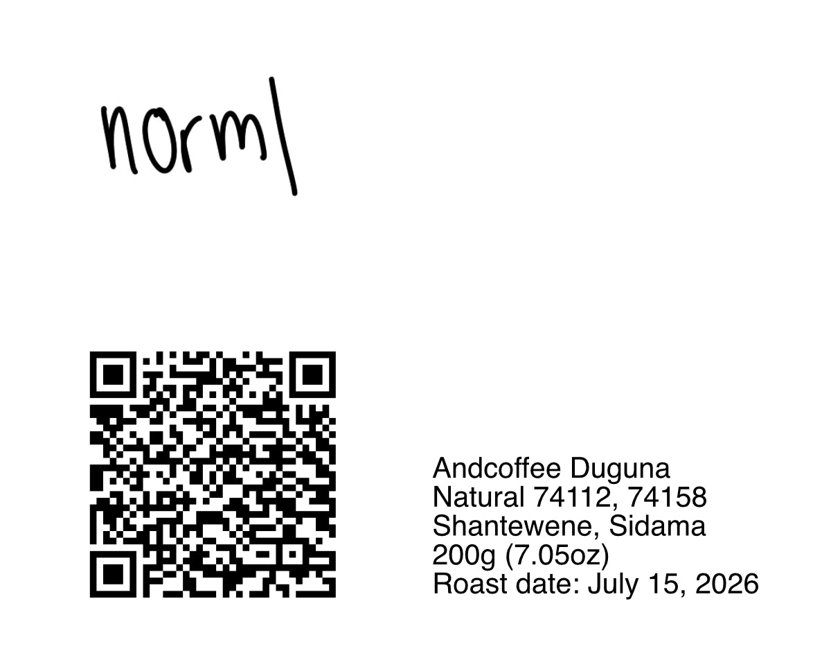 Andcoffee Duguna, Shantewene Natural 74112, 74158 - Natural 74158 - 200g (7.05oz) - Roasted 07/15/2026