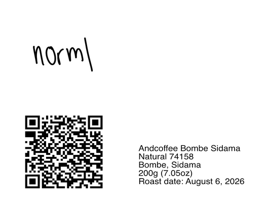 Andcoffee Bombe, Sidama - Natural 74158 - 200g (7.05oz) - Roasted 08/06/2026