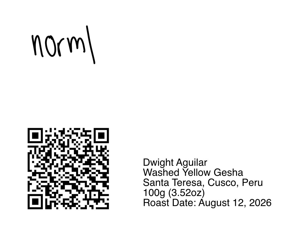 Dwight Aguilar - Washed Yellow Gesha - 100g (3.52oz) - Roasted 08/12/2026