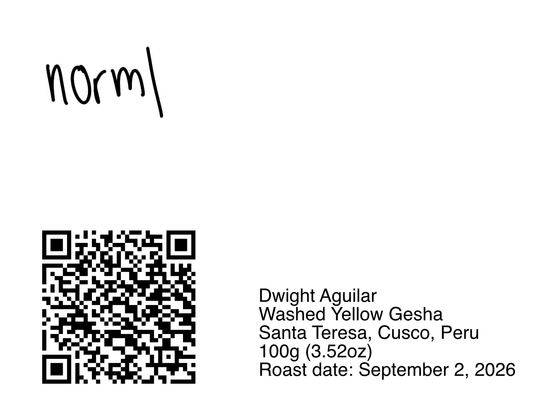 Dwight Aguilar - Washed Yellow Gesha - 100g (3.52oz) - Roasted 09/02/2026