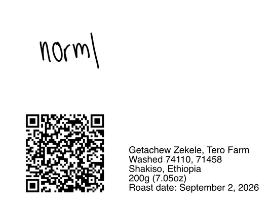 Getachew Zekele, Tero Farm - Washed - 74110, 71458 - 200g (7.05oz) - Roasted 09/02/2026