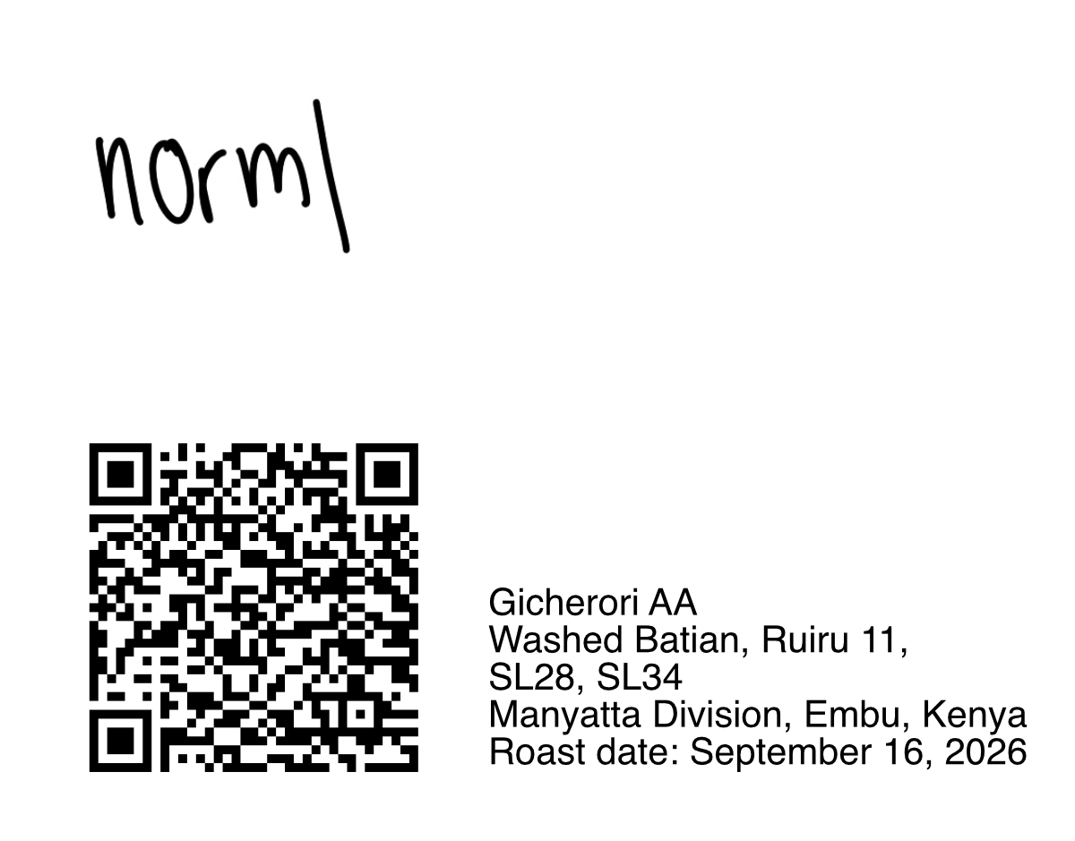 Gicherori AA — roast date September 16, 2026