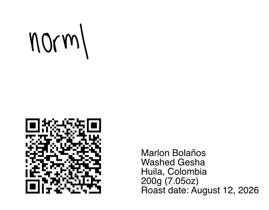 Marlon Bolaños Washed Gesha - 200g (7.05oz) - Roasted 08/12/2026