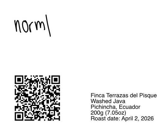 Terrazas del Pisque Washed Java - 200g (7.05oz) - Roasted 04/01/2026